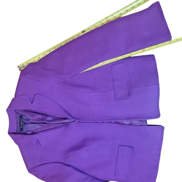 Evan Picone Jacket Blazer Open Front Career Essentials Hook Eye Purple NWT Sz10 - Picture 10 of 12